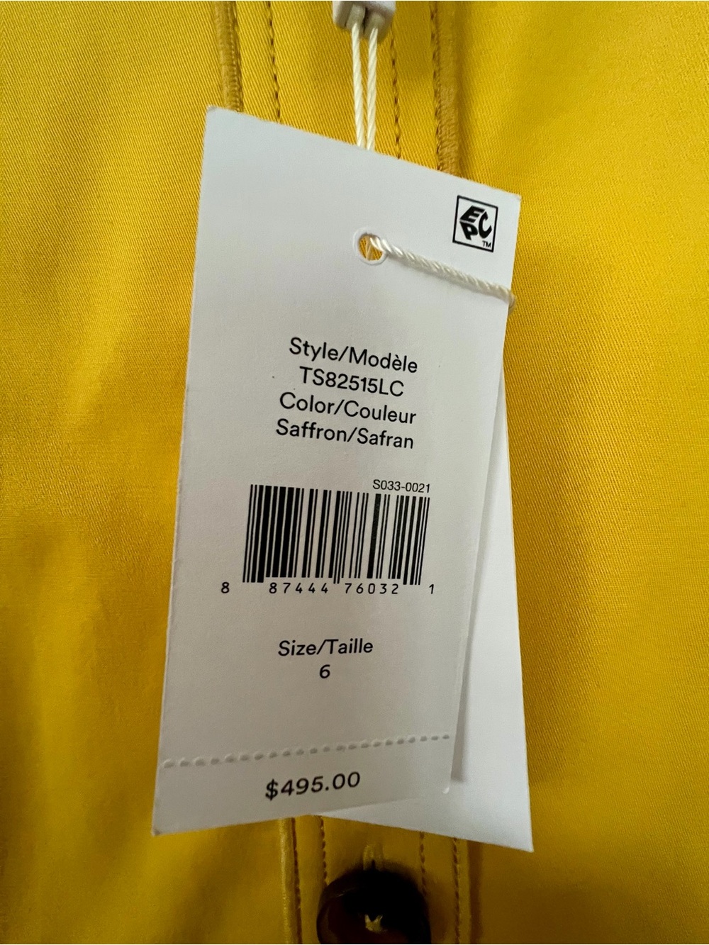 NWT Derek Lam 10 Crosby Yellow Eyelet Scalloped Button Front Mini Dress Size 6 - Picture 4 of 4